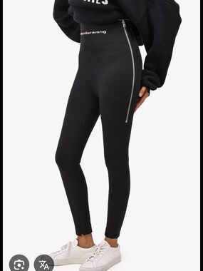 Alexander Wang Black High-Rise Leggings with Side Zip